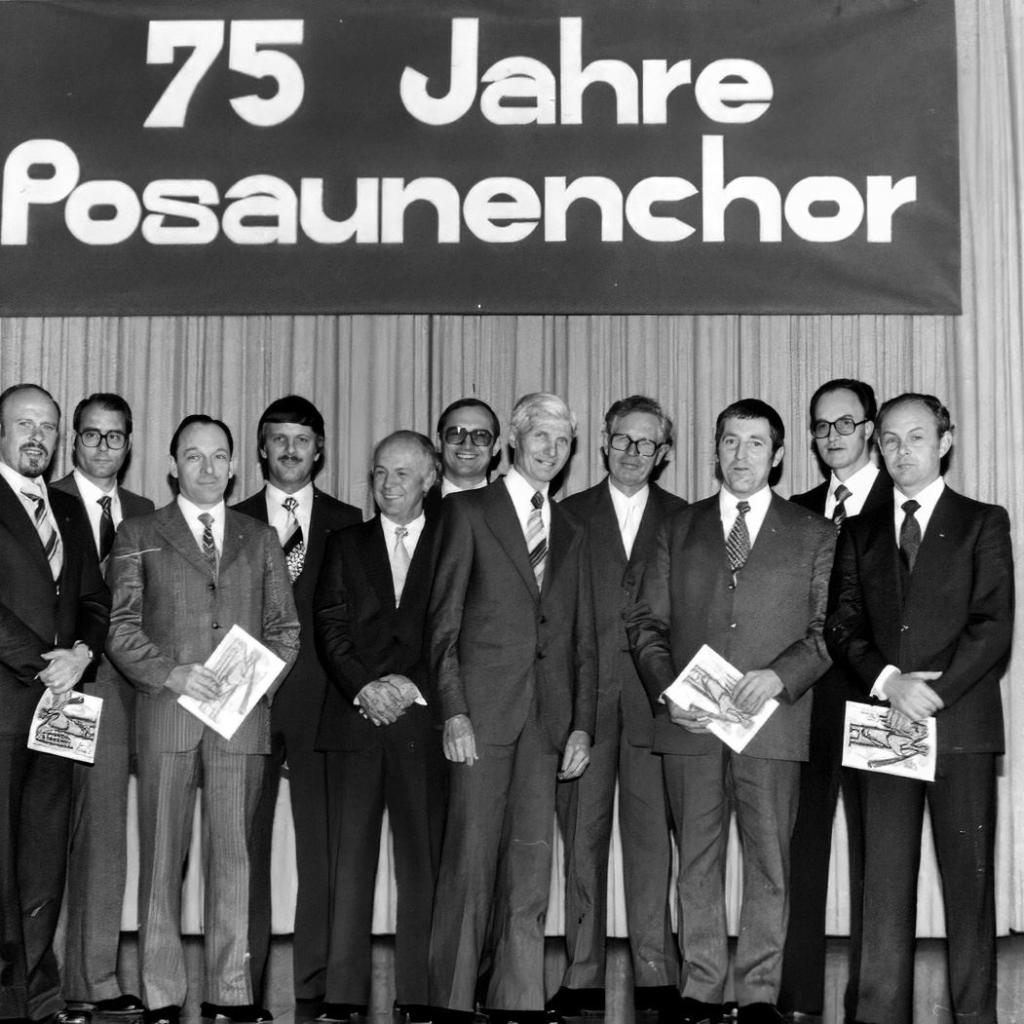 1975: Jubiläum der EMK, 75 Jahre Posaunenchor (Quelle: Lydia Notter)