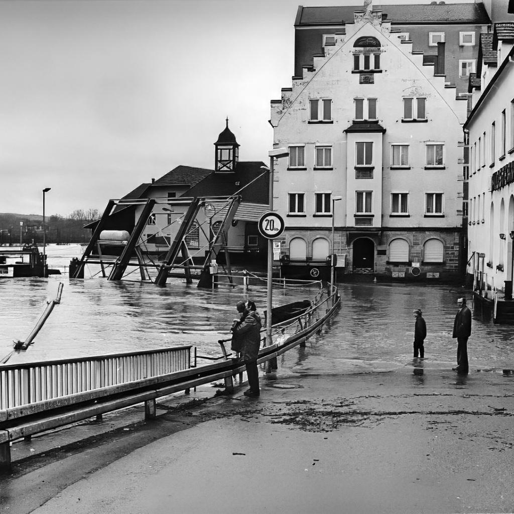 1974: Hochwasser am Neckar (Quelle: Edmund Kühnel)