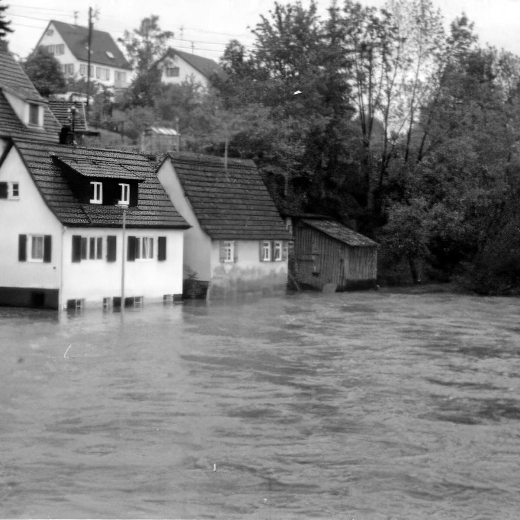 1978: Hochwasse an der Mühle (Quelle: Rudi Bayer)