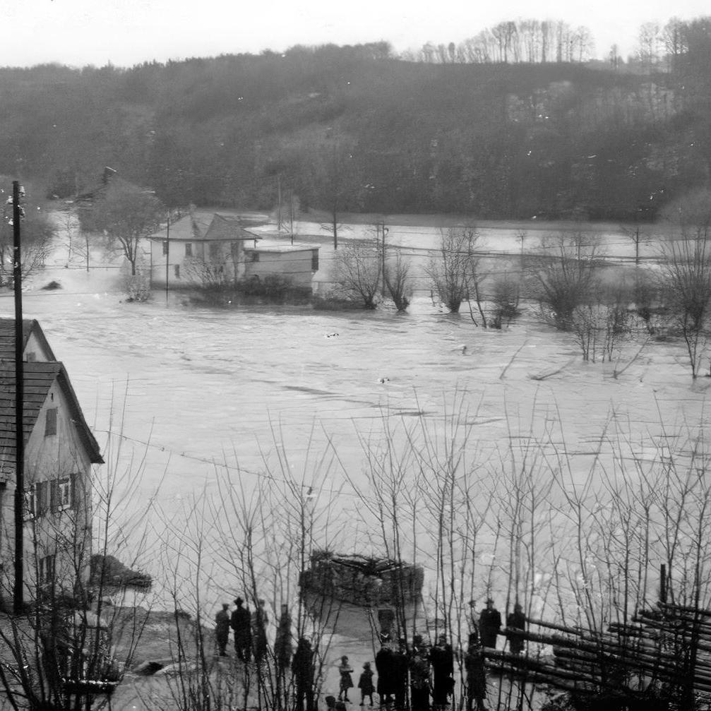 1955: Hochwasser (Quelle: Berta Kimmerle)