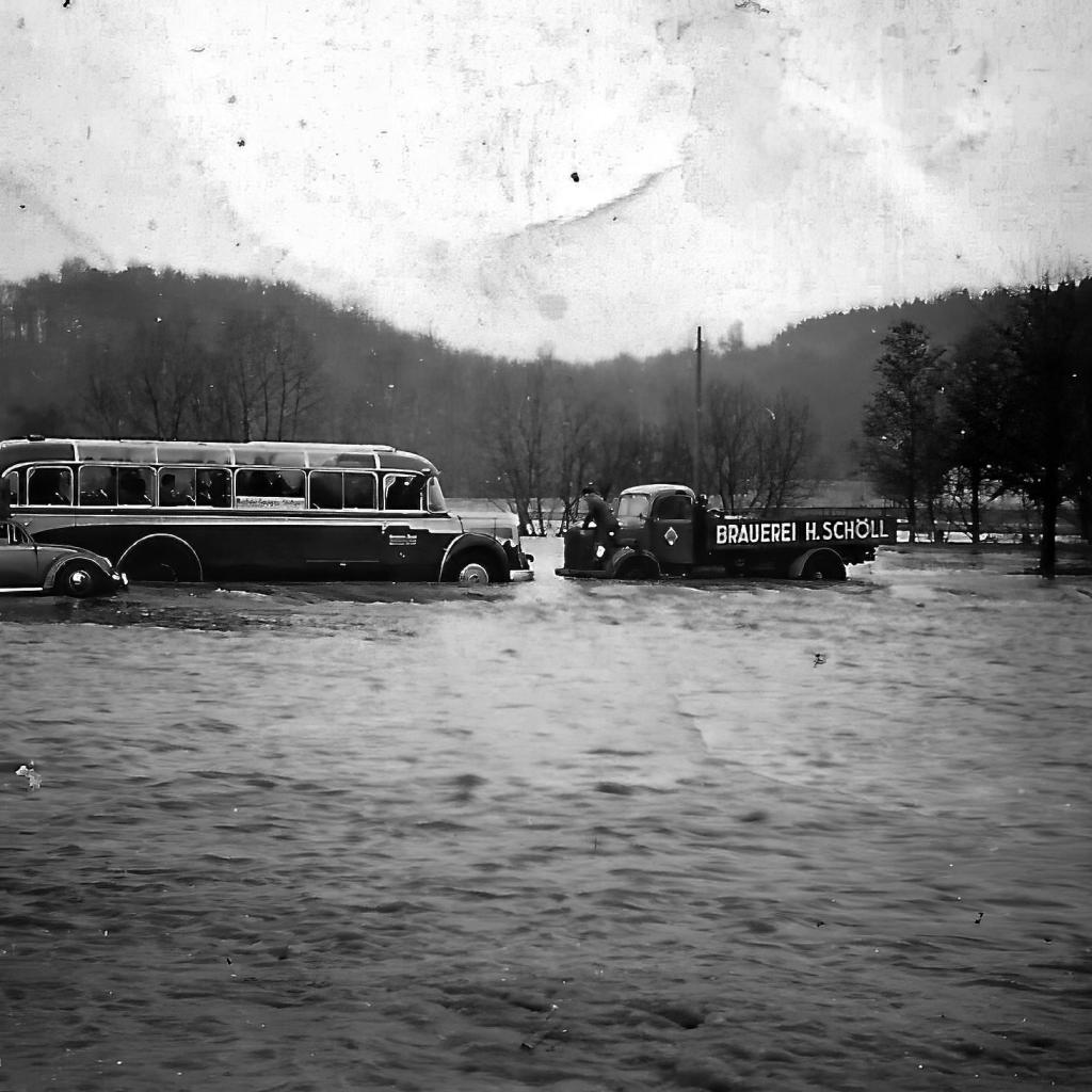 1955: Hochwasser im  Jahr 1955 (Quelle: Familie Fickeisen)
