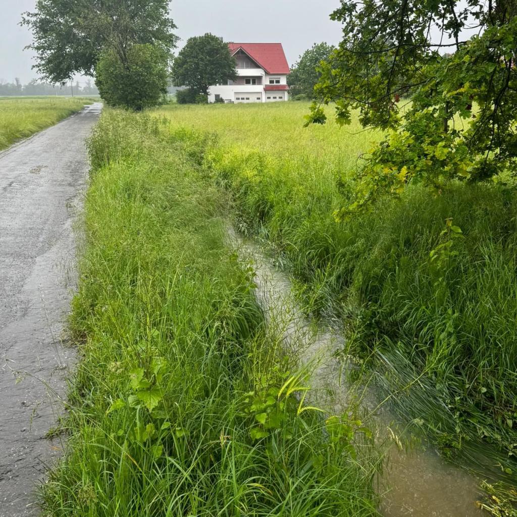 2024: Hochwasser rund um den Fröhlefelderhof (Quelle: Axel Reißner)